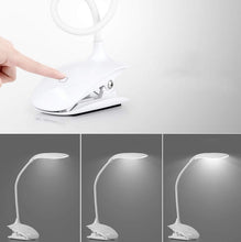 Charger l'image dans la galerie, Lampe de bureau LED intensité variable à pince flexible 360° blanc