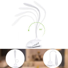 Charger l'image dans la galerie, Lampe de bureau LED intensité variable à pince flexible 360° blanc