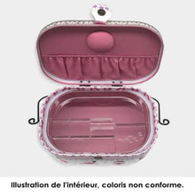 Charger l'image dans la galerie, Boite à couture décor fleurs et rayures 30 x 17 x 31 cm