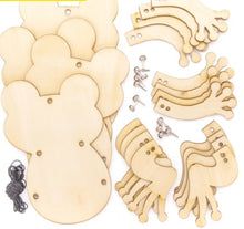 Charger l'image dans la galerie, Kits de décoration de marionnettes en bois forme grenouille