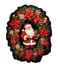 Charger l'image dans la galerie, Puzzle père Noël et couronne de poinsettia