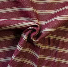 Charger l'image dans la galerie, Toile à rayures épaisse de coton certifié BIO 160 cm  rouge