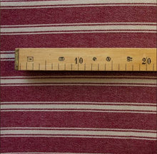 Charger l'image dans la galerie, Toile à rayures épaisse de coton certifié BIO 160 cm  rouge
