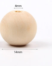 Charger l'image dans la galerie, Perles rondes en bois naturel 10 tailles.