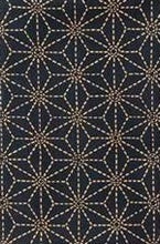 Charger l'image dans la galerie, Coupon  motifs traditionnels japonais Asanoha bleu marine 50 cm X 55 cm