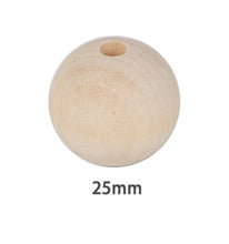 Charger l'image dans la galerie, Perles rondes en bois naturel 10 tailles.