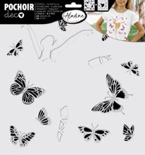 Charger l'image dans la galerie, lot de 2 Pochoirs Aladine superposable danseuse et papillon 30 cm x 30 cm.