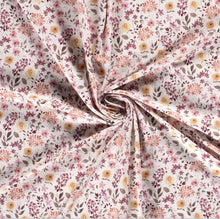 Charger l'image dans la galerie, Tissu sweat polaire alpin imprimé fleurs 150 cm