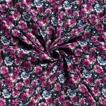 Charger l'image dans la galerie, Tissu viscose twill imprimé fleurs 150 cm
