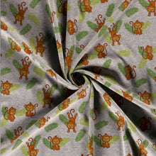 Charger l'image dans la galerie, Tissu sweat polaire alpin imprimé singe 150 cm