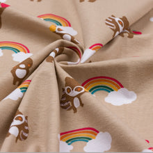 Charger l'image dans la galerie, Tissu sweat imprimé numérique camel 150 cm.