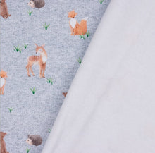 Charger l'image dans la galerie, Tissu sweat imprimé numérique animaux de la forêt 155 cm