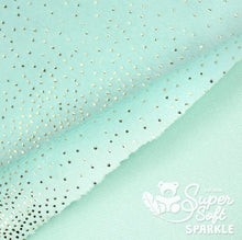 Charger l'image dans la galerie, Tissu peluche sparkle 2 mm menthe-doré ou rose-doré