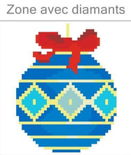 Charger l'image dans la galerie, Kit broderie diamant coussin Boule bleue de Noël