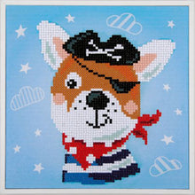 Charger l'image dans la galerie, Kit Diamond painting chien pirate + cadre 24 cm X 24 cm.