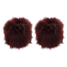 Charger l'image dans la galerie, 1 Paire de manchette fourrure bordeaux 10 cm de large