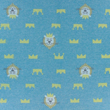 Charger l'image dans la galerie, Tissu molleton sweatshirt lion bleu 100 % coton 83 cm