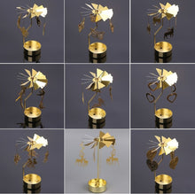 Charger l'image dans la galerie, Bougeoir carrousel rotatif en métal 17 modèles couleur or ou argent.