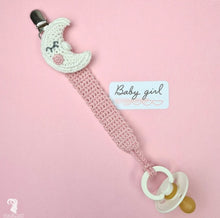 Charger l'image dans la galerie, Kit crochet HardiCraft - attache tétine lune rose