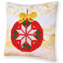 Charger l'image dans la galerie, Kit broderie diamant coussin Boule rouge de Noël.