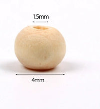 Charger l'image dans la galerie, Perles rondes en bois naturel 10 tailles.