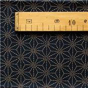 Charger l'image dans la galerie, Coupon  motifs traditionnels japonais Asanoha bleu marine 50 cm X 55 cm