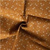 Charger l'image dans la galerie, Coupon motifs traditionnels japonais fleurs et coeurs moutarde 45 cm X 55 cm