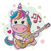 Charger l'image dans la galerie, Kit complet broderie diamant La musique remplit mon cœur licorne