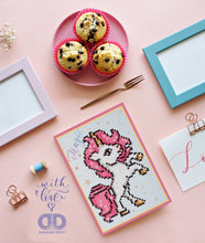 Charger l'image dans la galerie, Kit carte de vœux Broderie Diamant MAGIC licorne