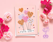 Charger l'image dans la galerie, Kit carte de vœux Broderie Diamant WITH LOVE