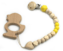 Charger l'image dans la galerie, Attache-Tétine en bois et anneau de dentition 22 cm