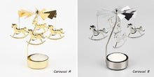 Charger l'image dans la galerie, Bougeoir carrousel rotatif en métal 17 modèles couleur or ou argent.