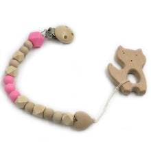 Charger l'image dans la galerie, Attache-Tétine en bois et anneau de dentition 22 cm