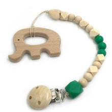 Charger l'image dans la galerie, Attache-Tétine en bois et anneau de dentition 22 cm