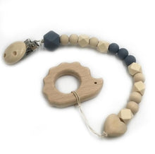 Charger l'image dans la galerie, Attache-Tétine en bois et anneau de dentition 22 cm
