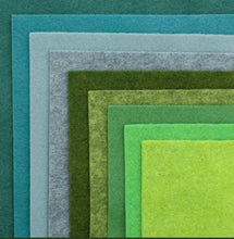 Charger l'image dans la galerie, Pack feutrine XL 9 coloris camaïeux jungle 30 cm X 30 cm