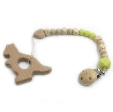 Charger l'image dans la galerie, Attache-Tétine en bois et anneau de dentition 22 cm