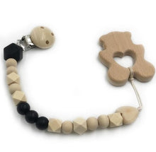 Charger l'image dans la galerie, Attache-Tétine en bois et anneau de dentition 22 cm