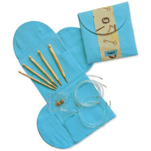 Charger l'image dans la galerie, Pochette "absolute" bleu ou jaune set crochet tunisien circulaire Pony