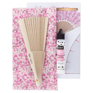 Kit d'éventail petite taille en Liberty rose