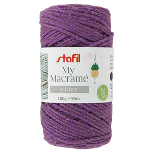 Fil macramé brillant STAFIL 2 mm 100 g 10 couleurs.