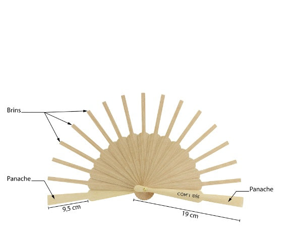 Monture d'éventail en bois + notice 19 ou 23.5 cm