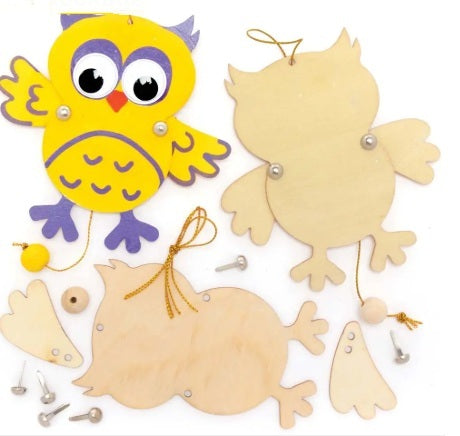 Kits de décoration de marionnettes en bois forme de hibou