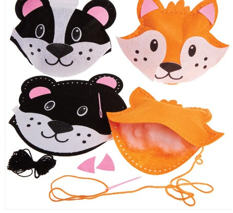 Kit couture feutrine coussins renard et blaireau