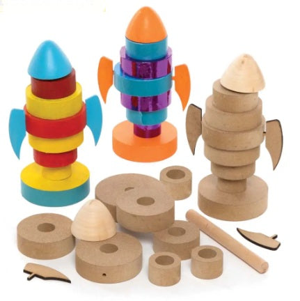 Kit fusée en bois à empiler