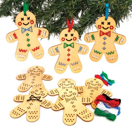 Kit travaux d'aiguille pour décoration de fête bonhomme de pain d'épice