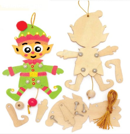 Kits de décoration de marionnettes en bois forme lutin