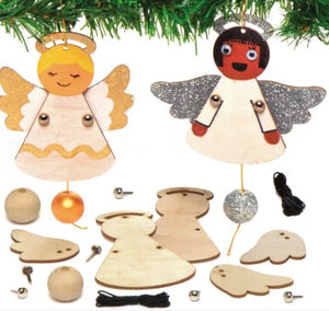 Kit de décoration de marionnettes en bois forme anges