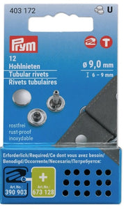 Rivets tubulaires 6-9 mm X 12 pièces