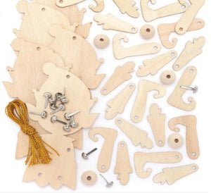 Kits de décoration de marionnettes en bois forme lutin